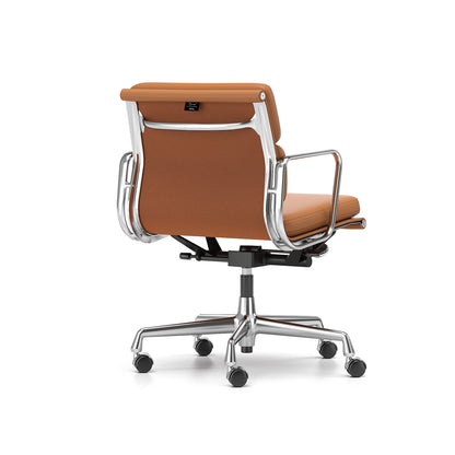 Soft Pad Work Chair EA 217 by Vitra - Chromed Aluminium / Cognac Premium F Leather