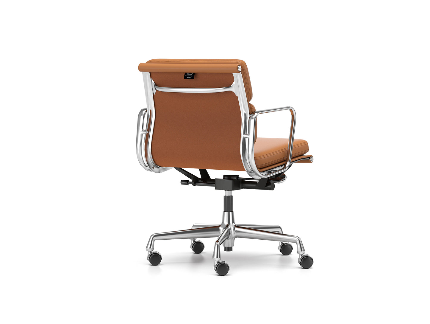 Soft Pad Work Chair EA 217 by Vitra - Chromed Aluminium / Cognac Premium F Leather