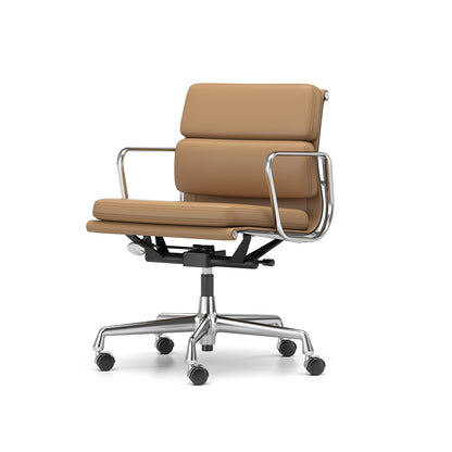 Soft Pad Work Chair EA 217 by Vitra - Chromed Aluminium / Camel Premium F Leather