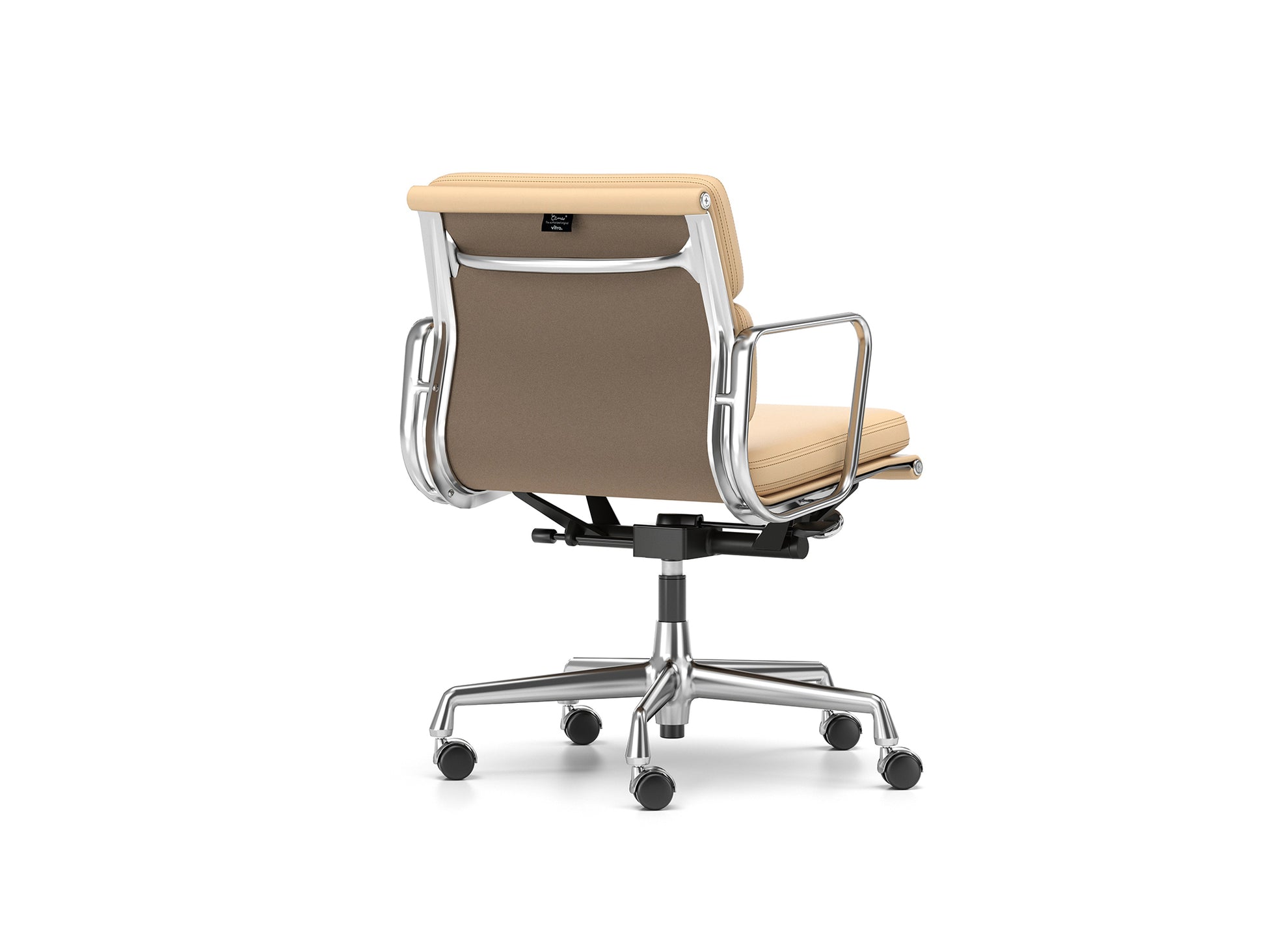 Soft Pad Work Chair EA 217 by Vitra - Chromed Aluminium / Cashew Premium F Leather