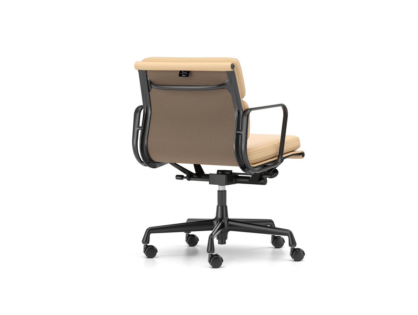 Soft Pad Work Chair EA 217 by Vitra - Black Aluminium / Cashew Premium F Leather