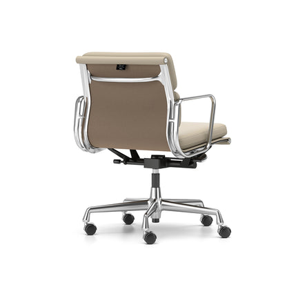 Soft Pad Work Chair EA 217 by Vitra - Chromed Aluminium / Sand Premium F Leather
