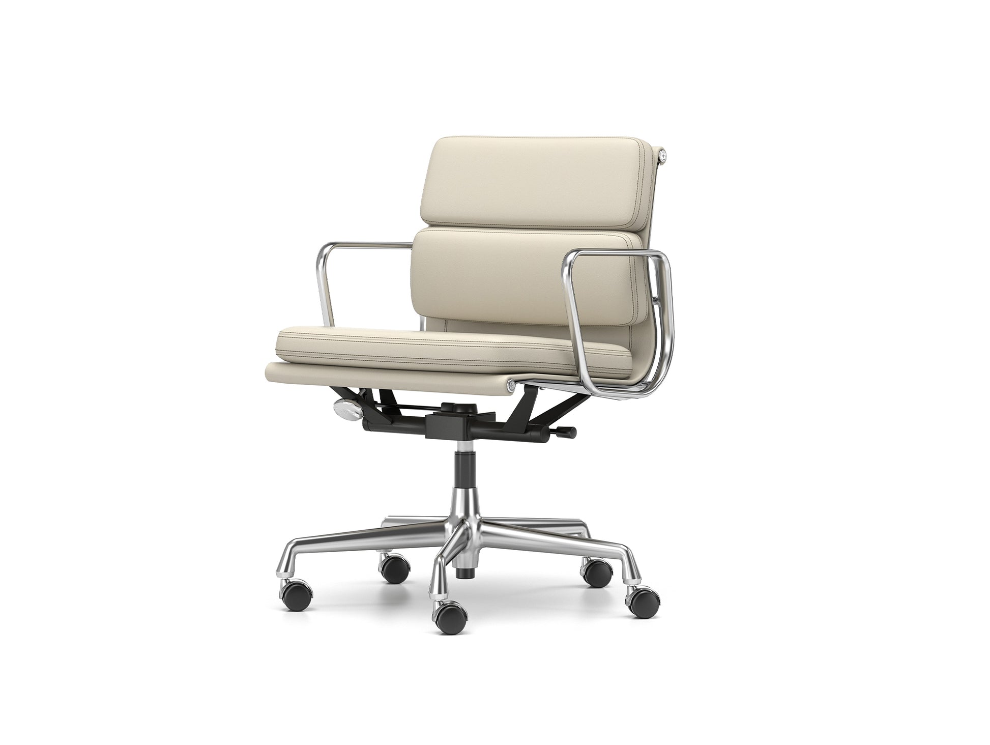 Soft Pad Work Chair EA 217 by Vitra - Chromed Aluminium / Clay Premium F Leather