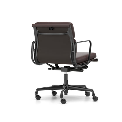 Soft Pad Work Chair EA 217 by Vitra - Black Aluminium / Plum Premium F Leather