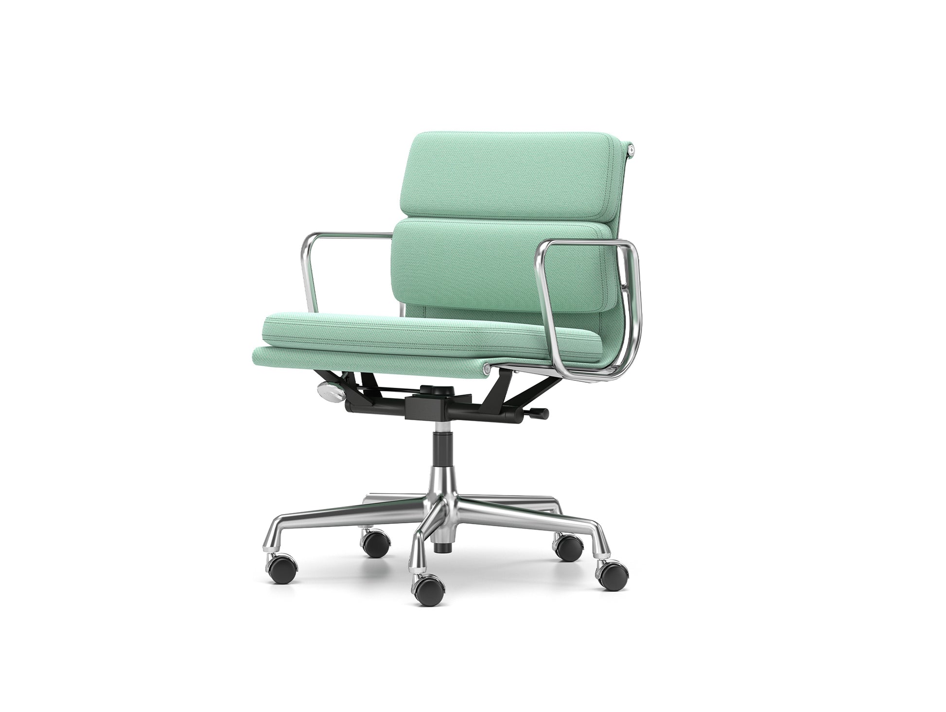 Soft Pad Work Chair EA 217 by Vitra - Chromed Aluminium / Track Mint Cream