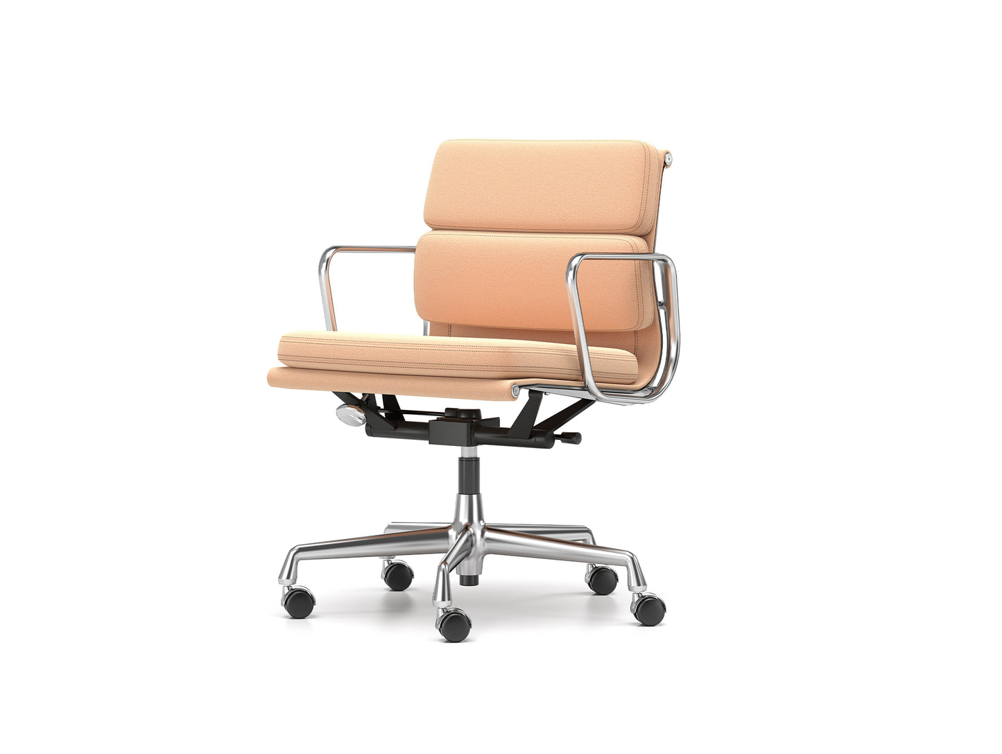 Soft Pad Work Chair EA 217 by Vitra - Chromed Aluminium / Track Pink Mustard