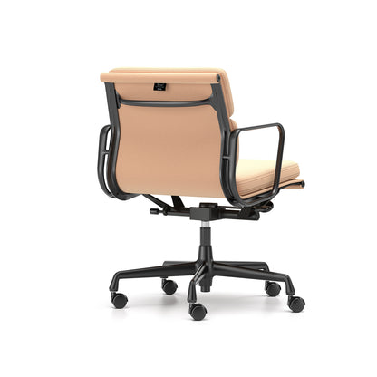 Soft Pad Work Chair EA 217 by Vitra - Black Aluminium / Track Pink Mustard