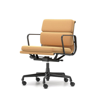 Soft Pad Work Chair EA 217 by Vitra - Black Aluminium / Track Cognac Mustard
