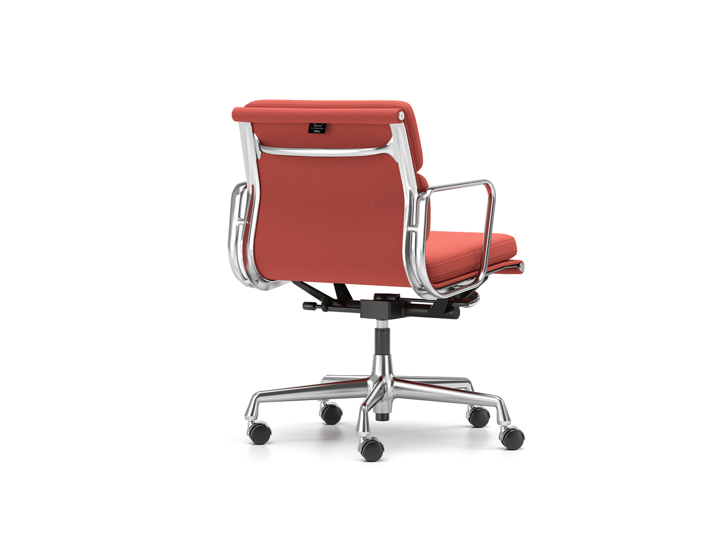 Soft Pad Work Chair EA 217 by Vitra - Chromed Aluminium / Brick Dark Red
