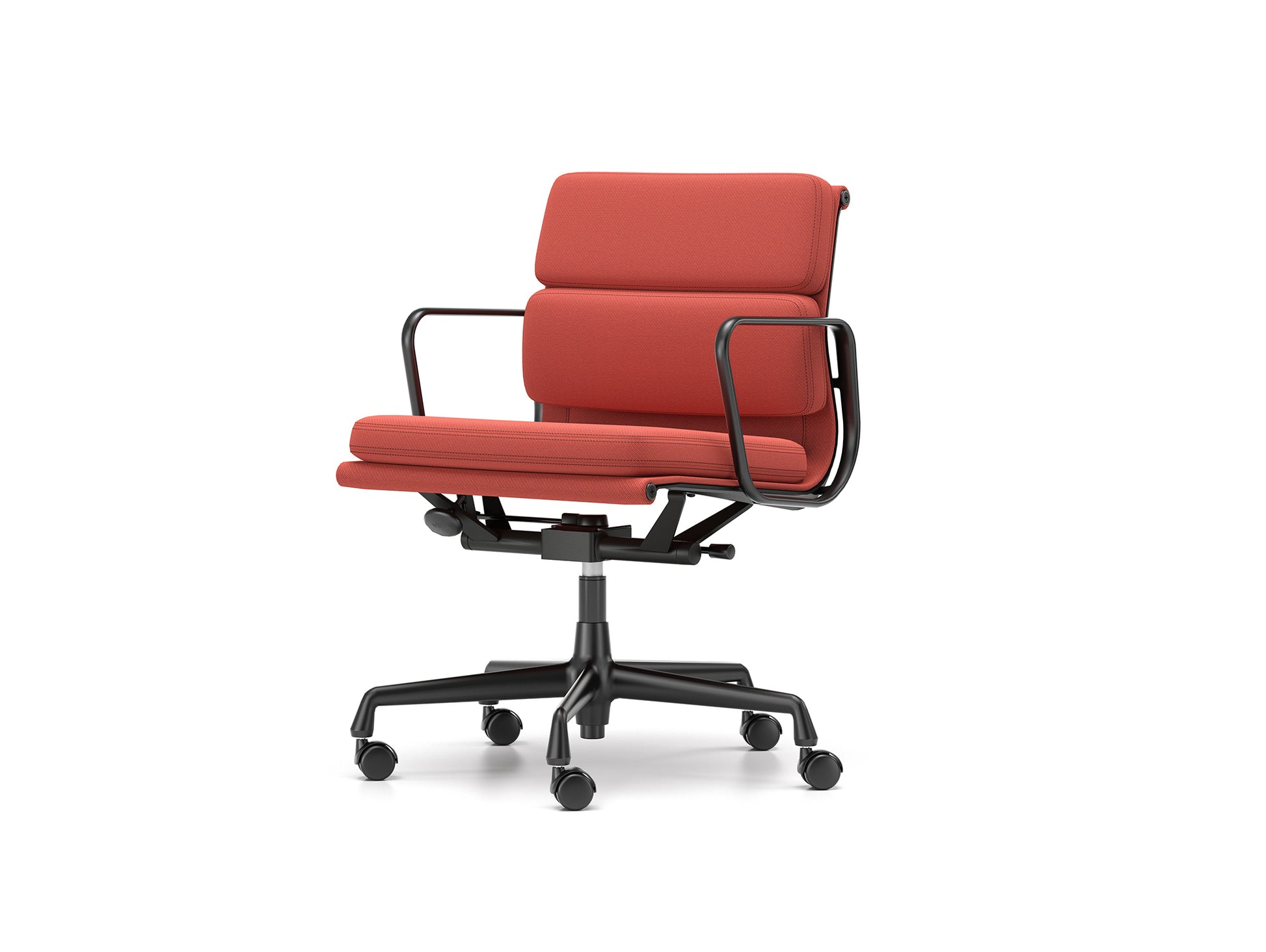 Soft Pad Work Chair EA 217 by Vitra - Black Aluminium / Brick Dark Red