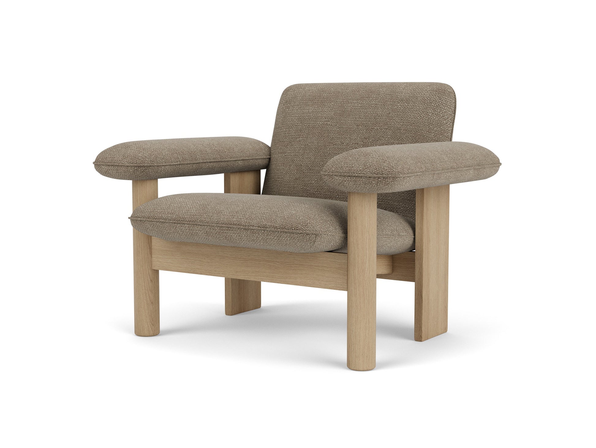 Brasilia Low Back Lounge Chair by Audo Copenhagen - Oiled Oak / UK Barnum Boucle 04