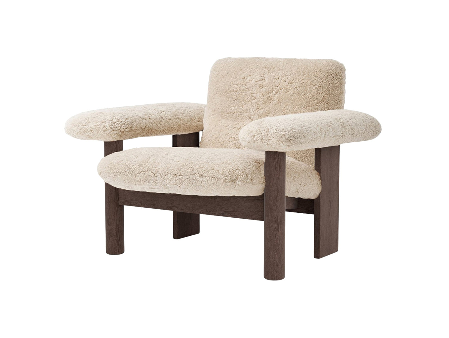 Brasilia Low Back Lounge Chair by Audo Copenhagen - Dark Stained Oak / Sheepskin Nature