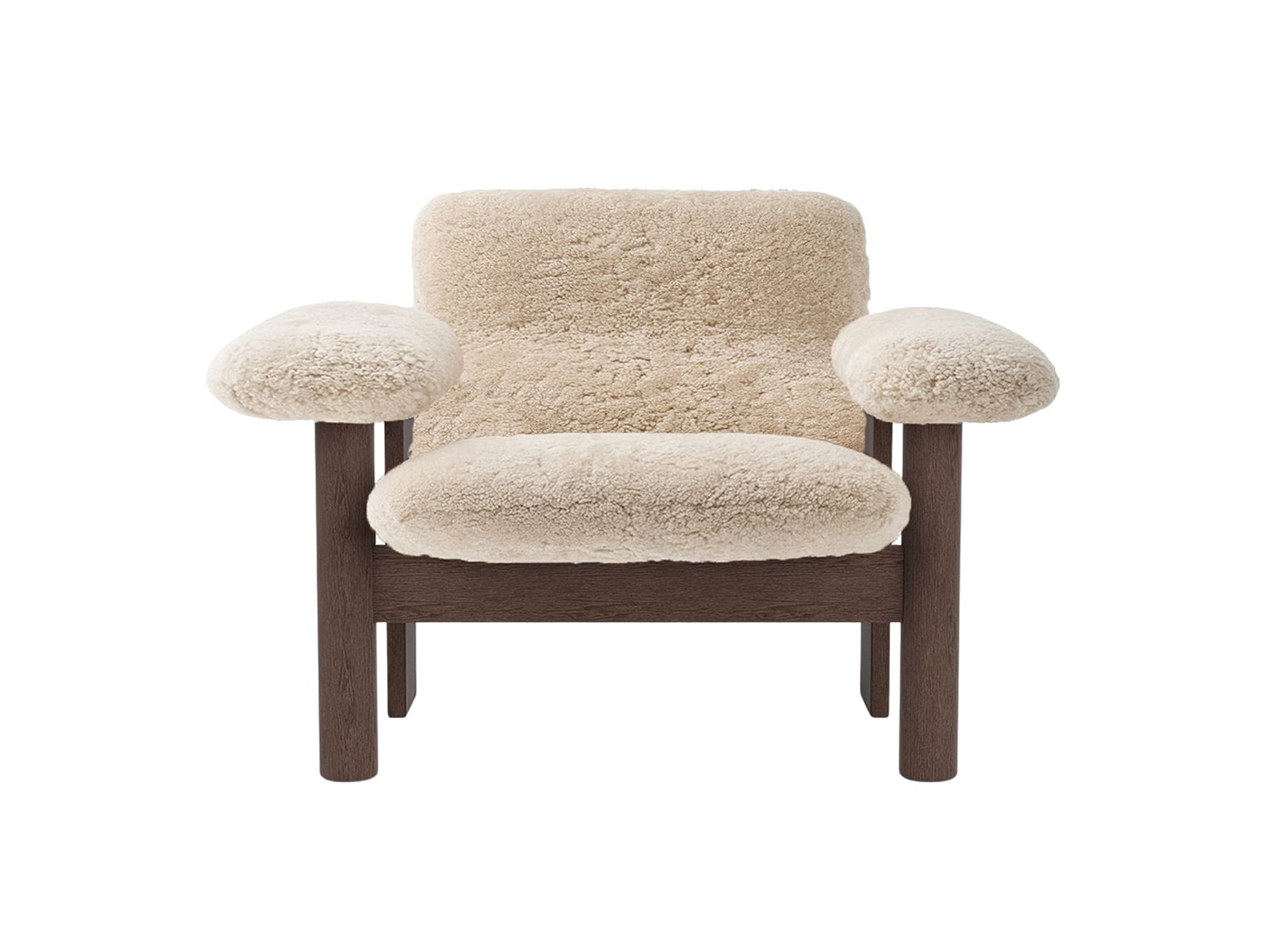 Brasilia Low Back Lounge Chair by Audo Copenhagen - Dark Stained Oak / Sheepskin Nature