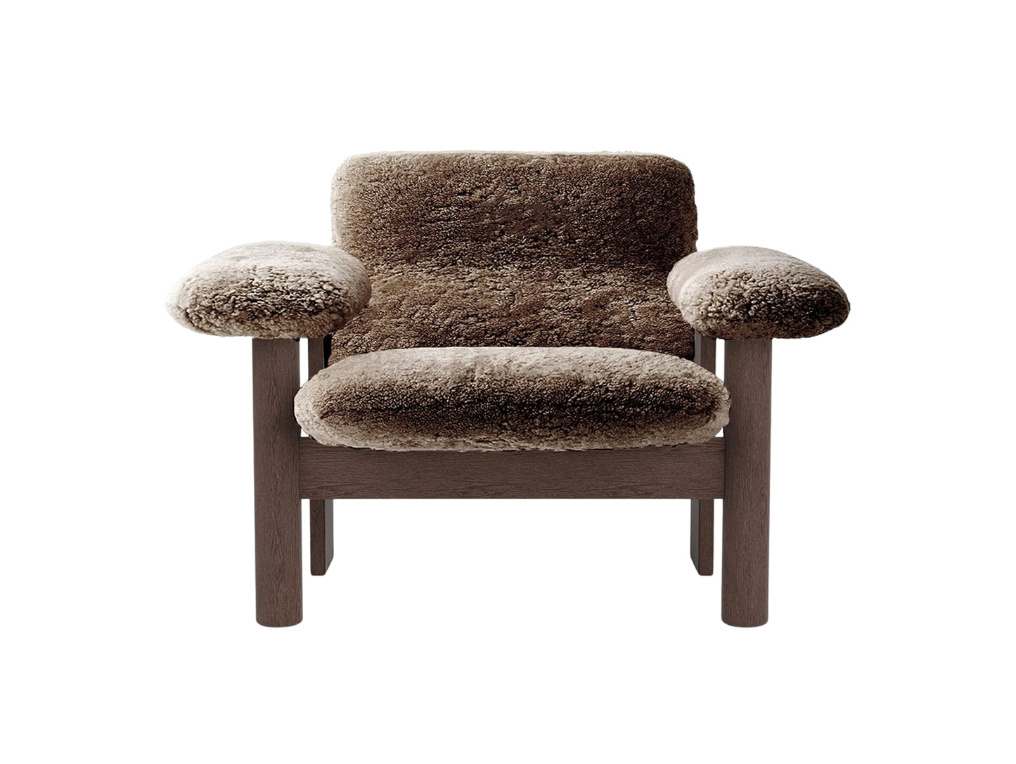 Brasilia Low Back Lounge Chair by Audo Copenhagen - Dark Stained Oak / Sheepskin Sahara