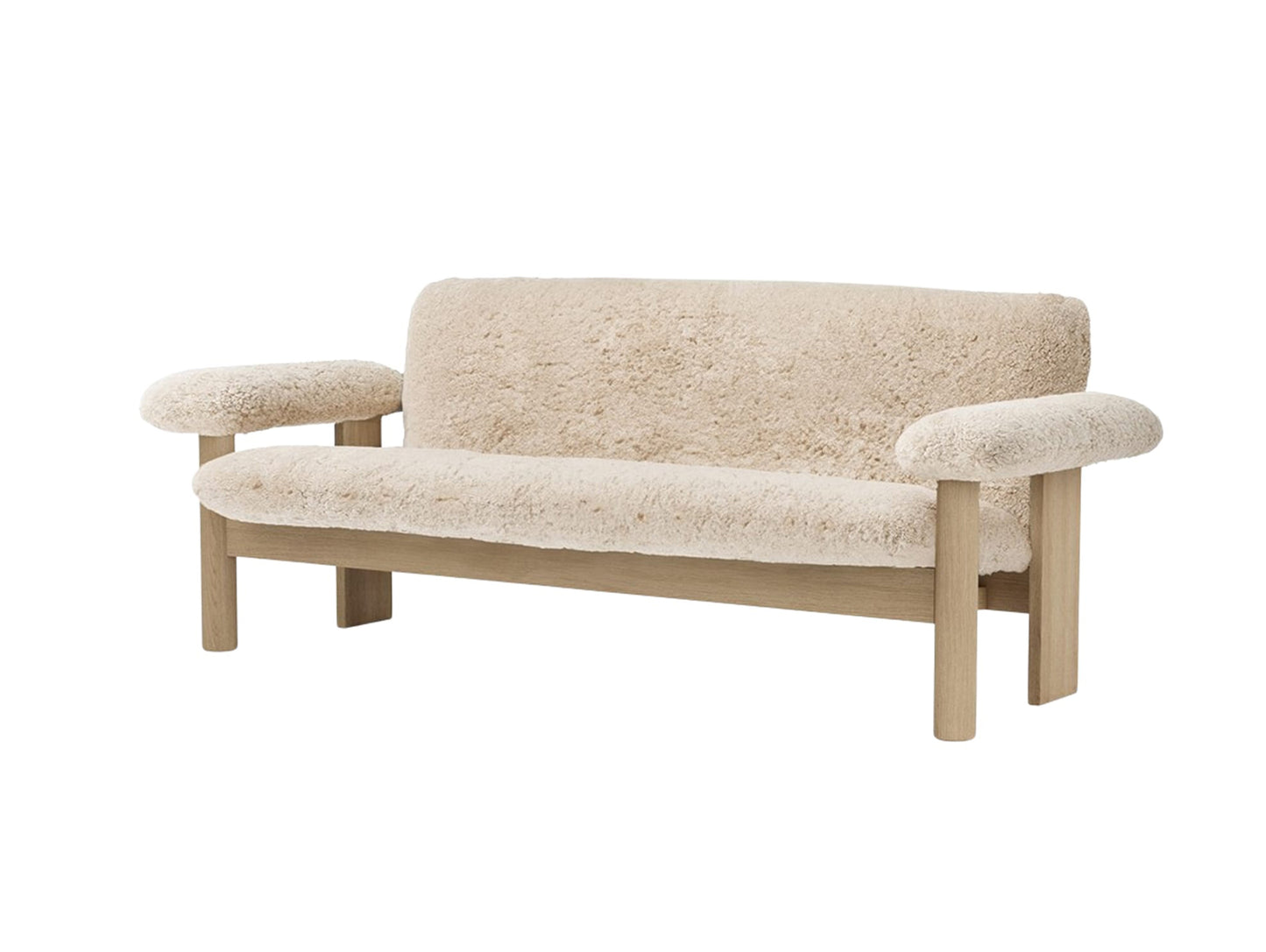 Brasilia 2-Seater Sofa by Audo Copenhagen - Oak Base / Sheepskin Nature