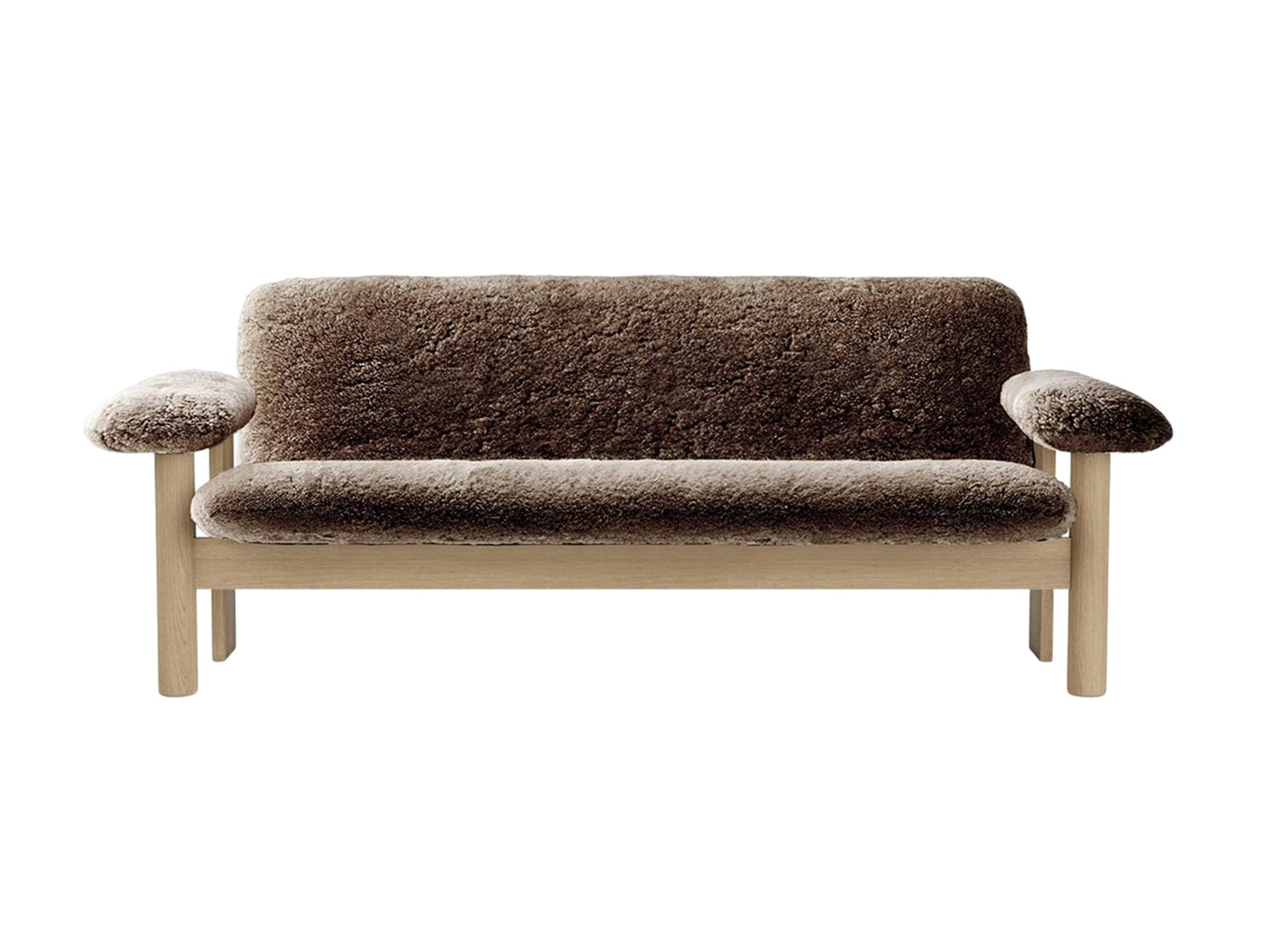 Brasilia 2-Seater Sofa by Audo Copenhagen - Oak Base / Sheepskin Root