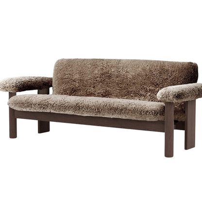 Brasilia 2-Seater Sofa by Audo Copenhagen - Dark Stained Oak Base / Sheepskin Sahara