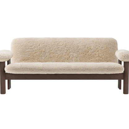 Brasilia 2-Seater Sofa by Audo Copenhagen - Dark Stained Oak Base / Sheepskin Nature