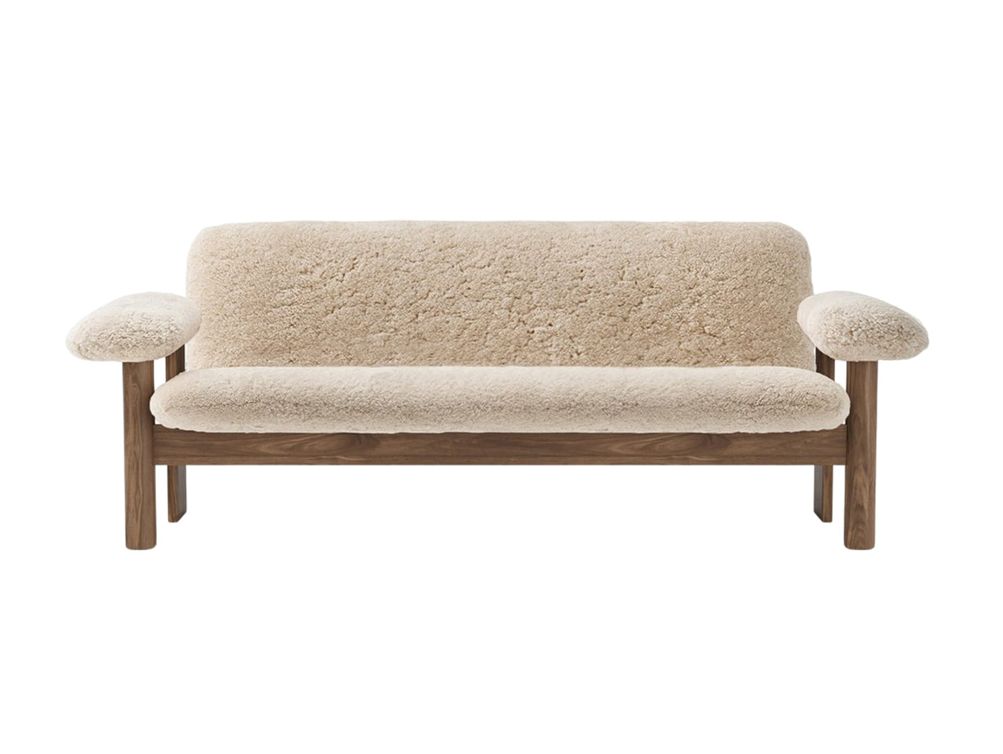 Brasilia 2-Seater Sofa by Audo Copenhagen - Walnut Base / Sheepskin Nature