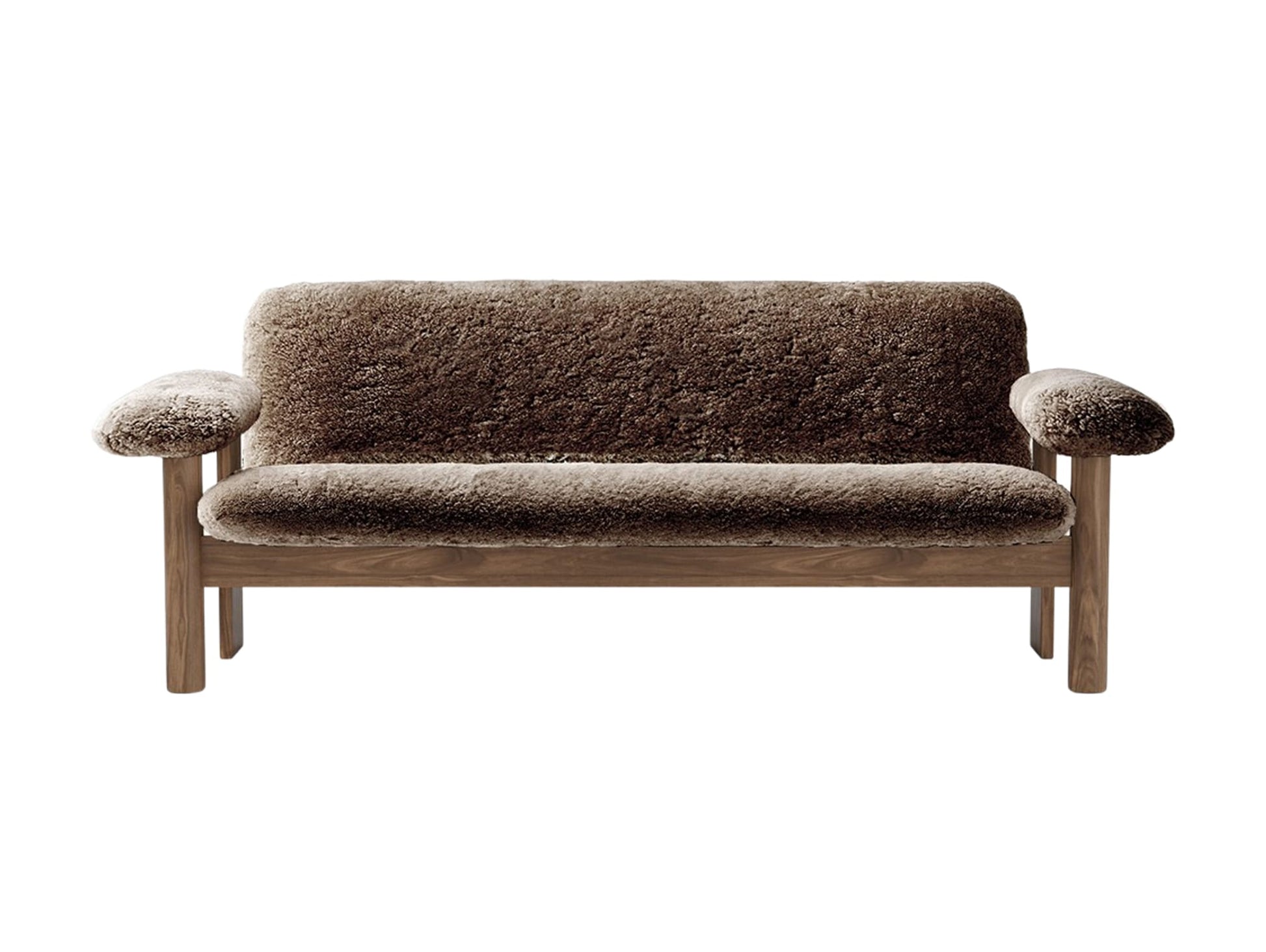 Brasilia 2-Seater Sofa by Audo Copenhagen - Walnut Base / Sheepskin Sahara