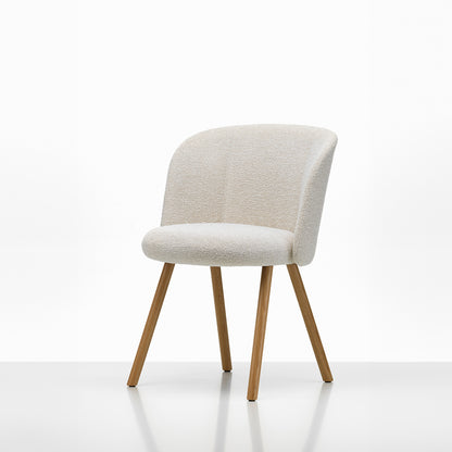 Mikado Side Chair by Vitra - Natural Oak / Nubia 01 Ivory Pearl (F100)
