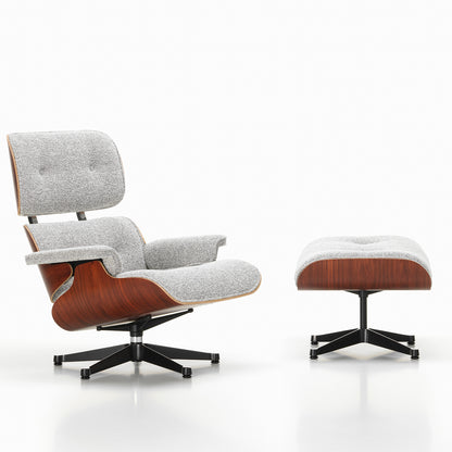 Eames Lounge Chair and Ottoman - Nubia Fabric by Vitra - Santos Palisander / Salt'n Pepper 10 Nubia