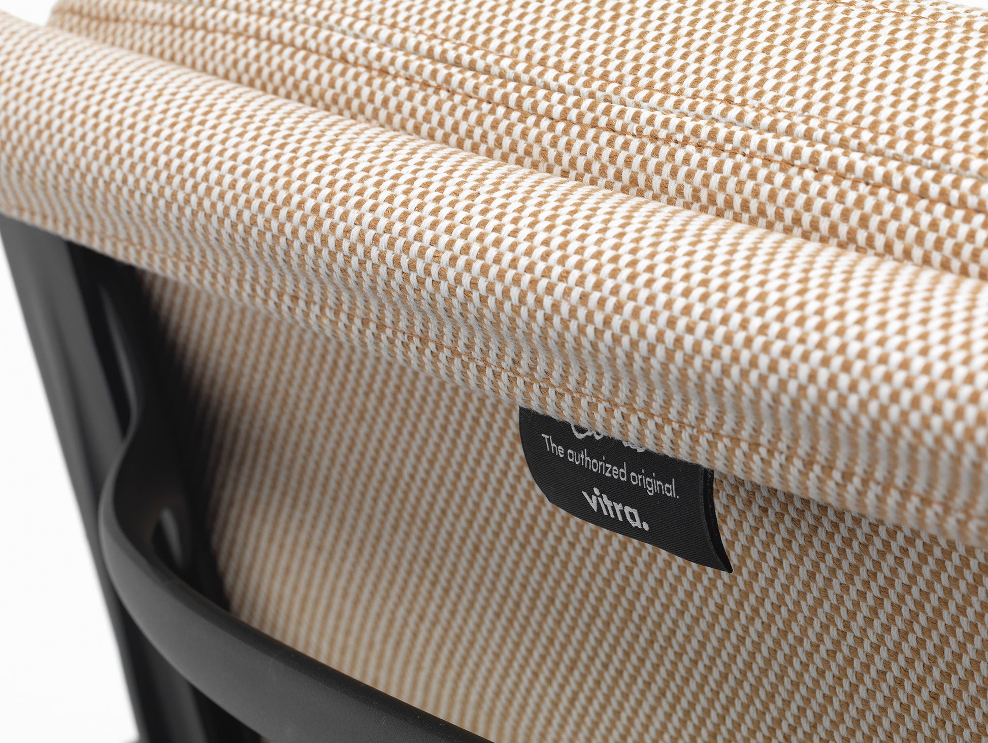 Soft Pad Office Chair EA 231 by Vitra - Deep Black Powder-Coated Aluminium / Laser RE Papyrus / Cream (F40)