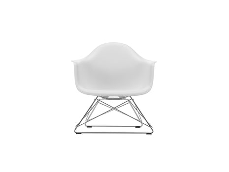 Eames Plastic Armchair LAR by Vitra - 85 Cotton White Shell / Chrome Base