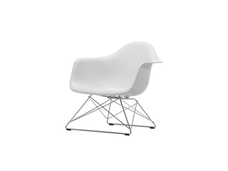 Eames Plastic Armchair LAR by Vitra - 85 Cotton White Shell / Chrome Base