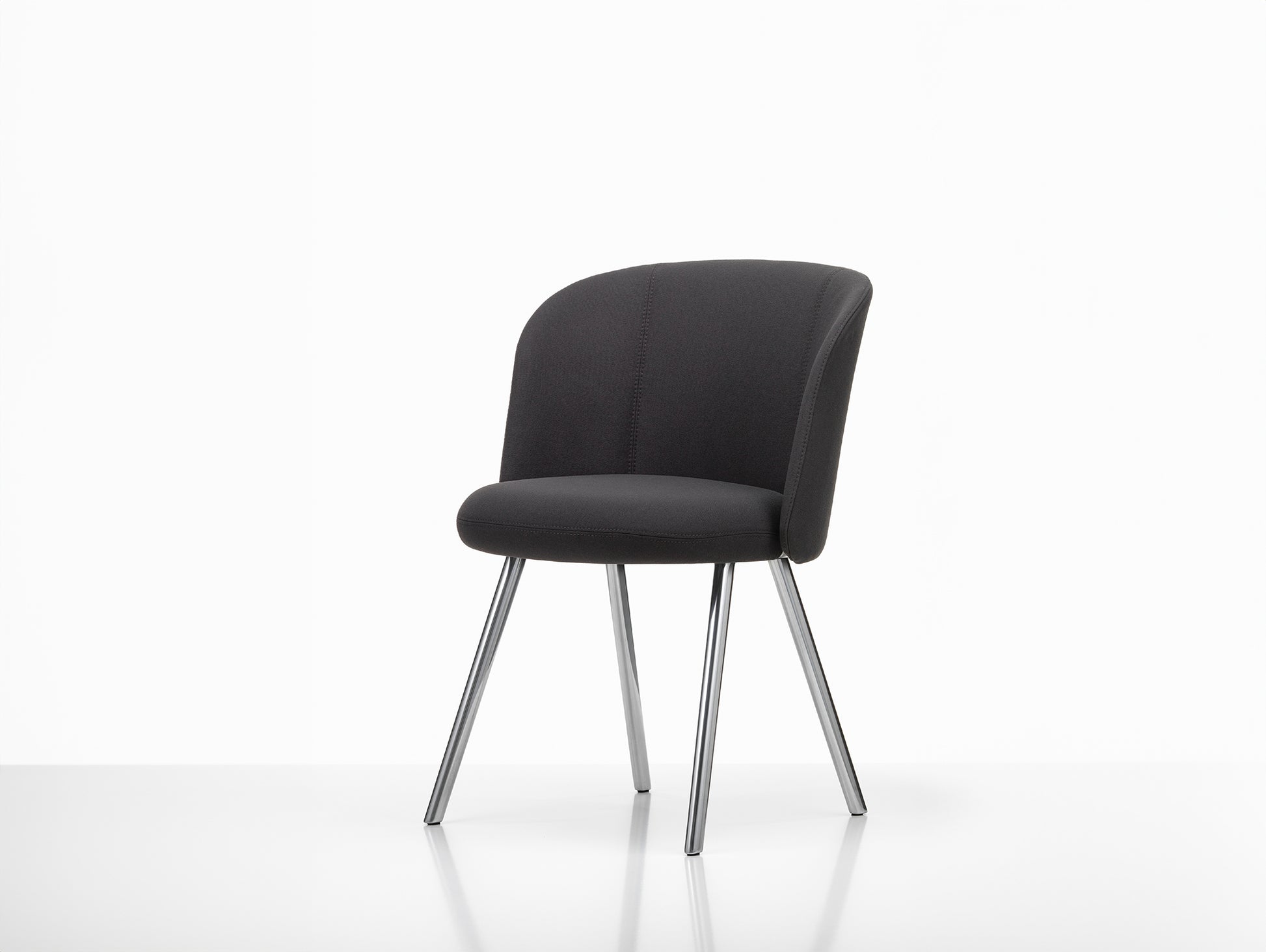 Mikado Side Chair by Vitra - Polished Aluminium / Plano 69 Dark Grey (F30)