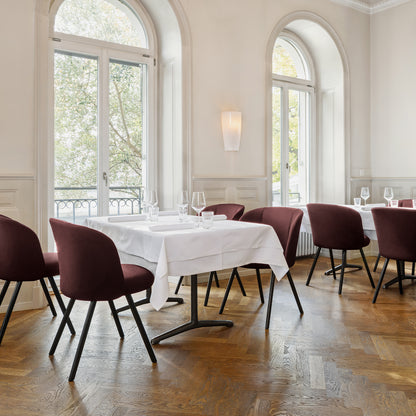 Mikado Side Chair by Vitra - Basic Dark Powder-Coated Aluminium / Volo 69 Marron (F60)