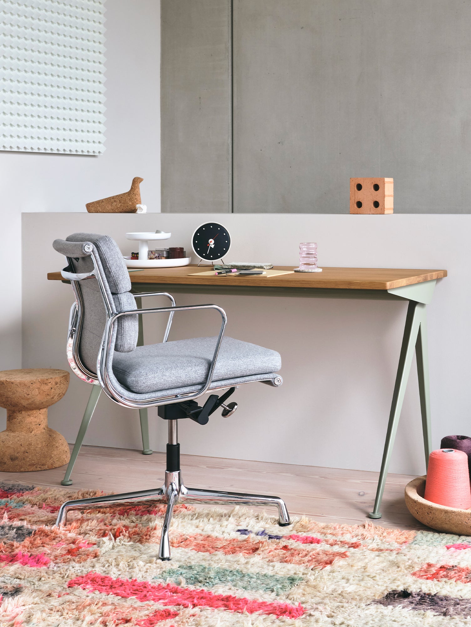 Soft Pad Office Chair EA 231 by Vitra - Cosy 2 Pebble Grey (F80)