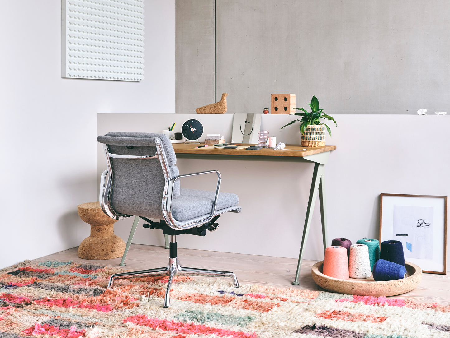 Soft Pad Office Chair EA 231 by Vitra - Cosy 2 Pebble Grey (F80)