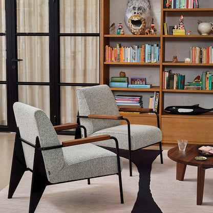 Fauteuil de Salon by Vitra - American Walnut Armrest / Deep Black Base / Nubia 09