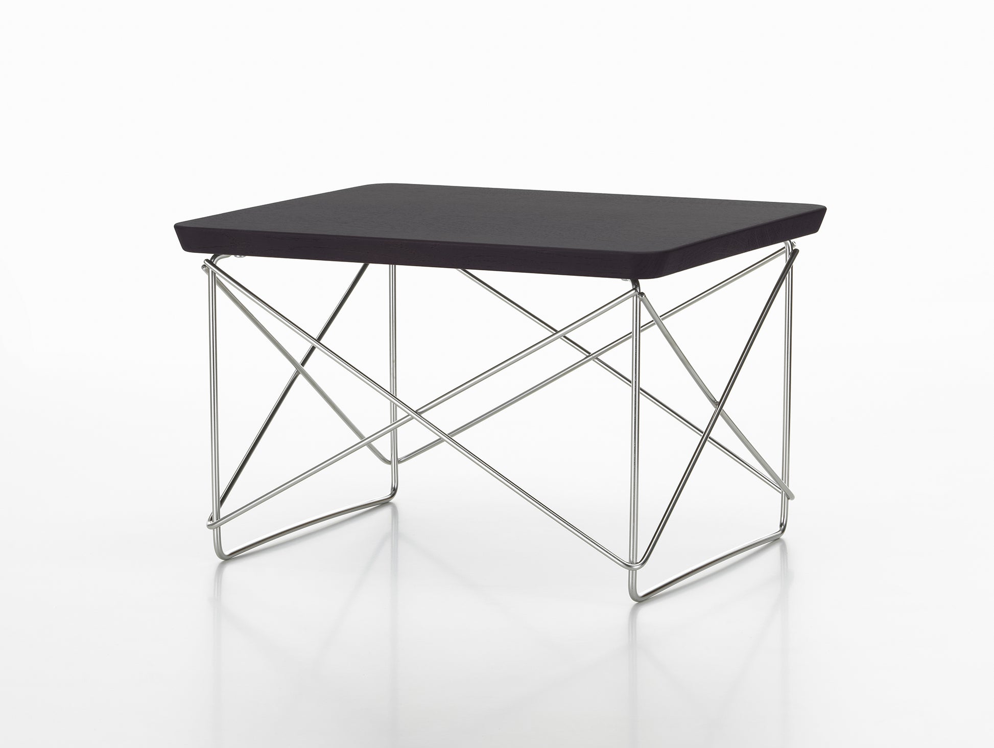 Eames Occasional Table LTR by Vitra - Dark Oak / Stainless Steel Base