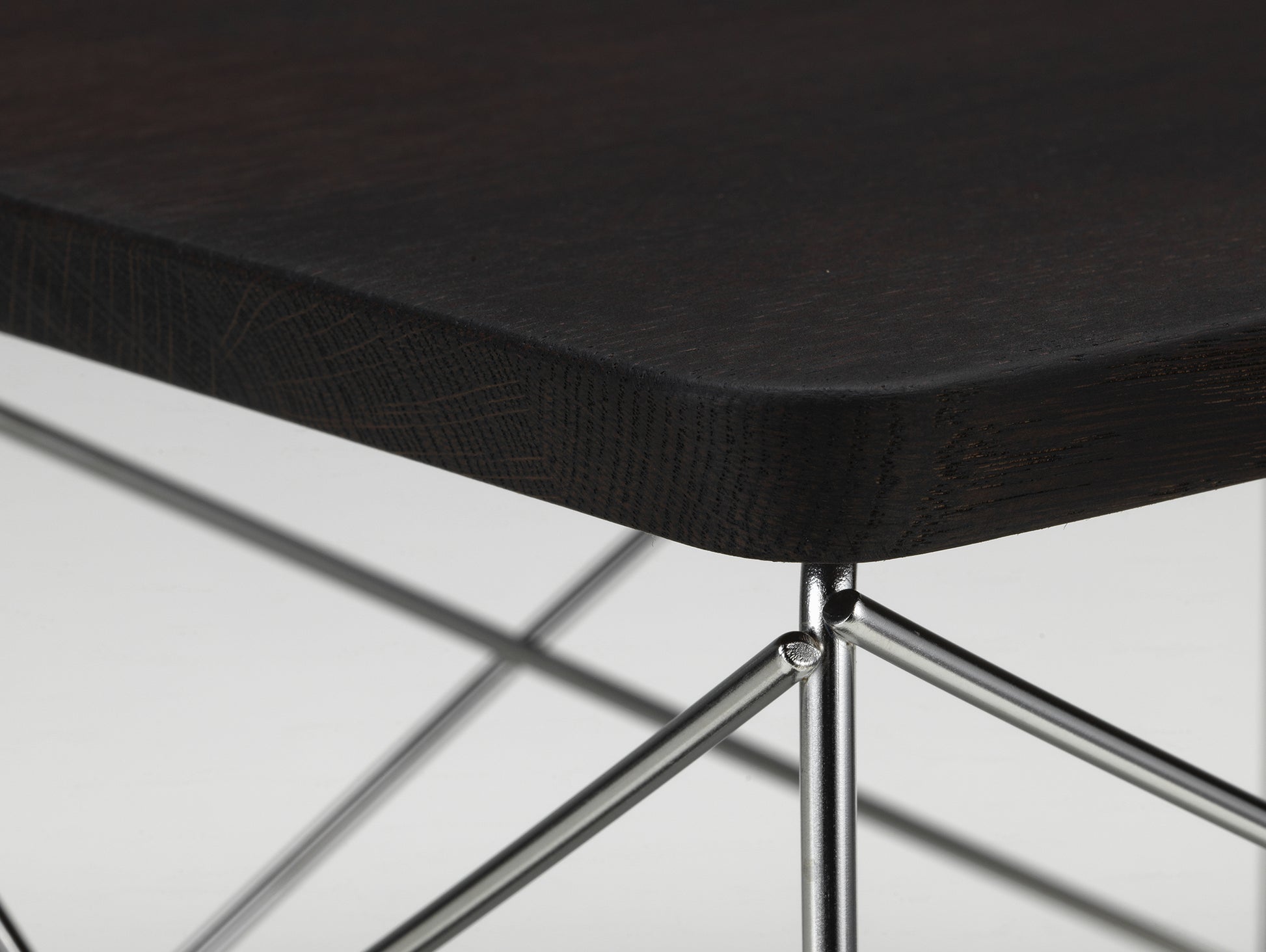 Eames Occasional Table LTR by Vitra - Dark Oak / Stainless Steel Base