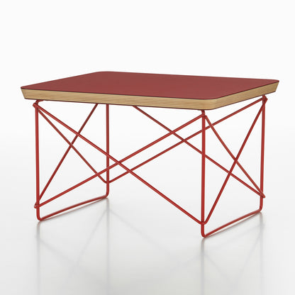Eames Occasional Table LTR by Vitra - Dark Brick Linoleum / Eames Classic Red Steel
