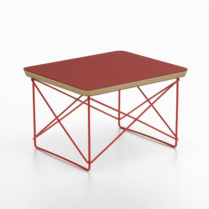 Eames Occasional Table LTR by Vitra - Dark Brick Linoleum / Eames Classic Red Steel
