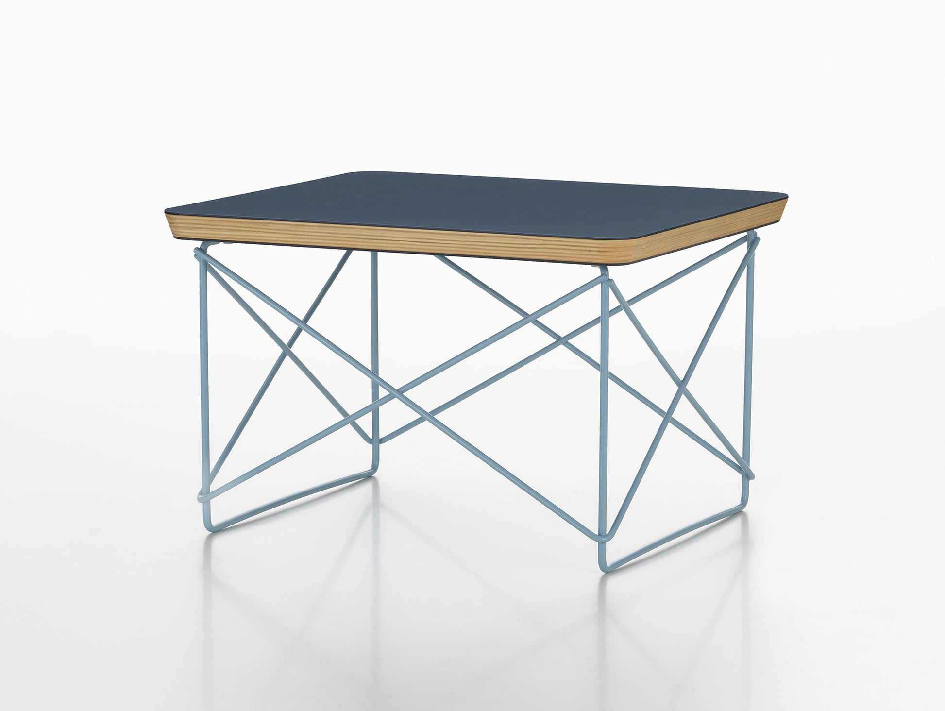 Eames Occasional Table LTR by Vitra - Smoke Blue Linoleum / Sky Blue Steel