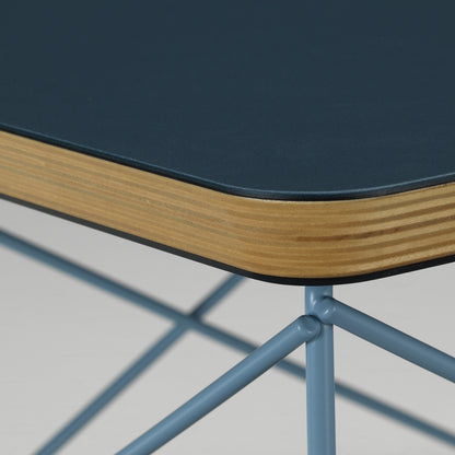 Eames Occasional Table LTR by Vitra - Smoke Blue Linoleum / Sky Blue Steel