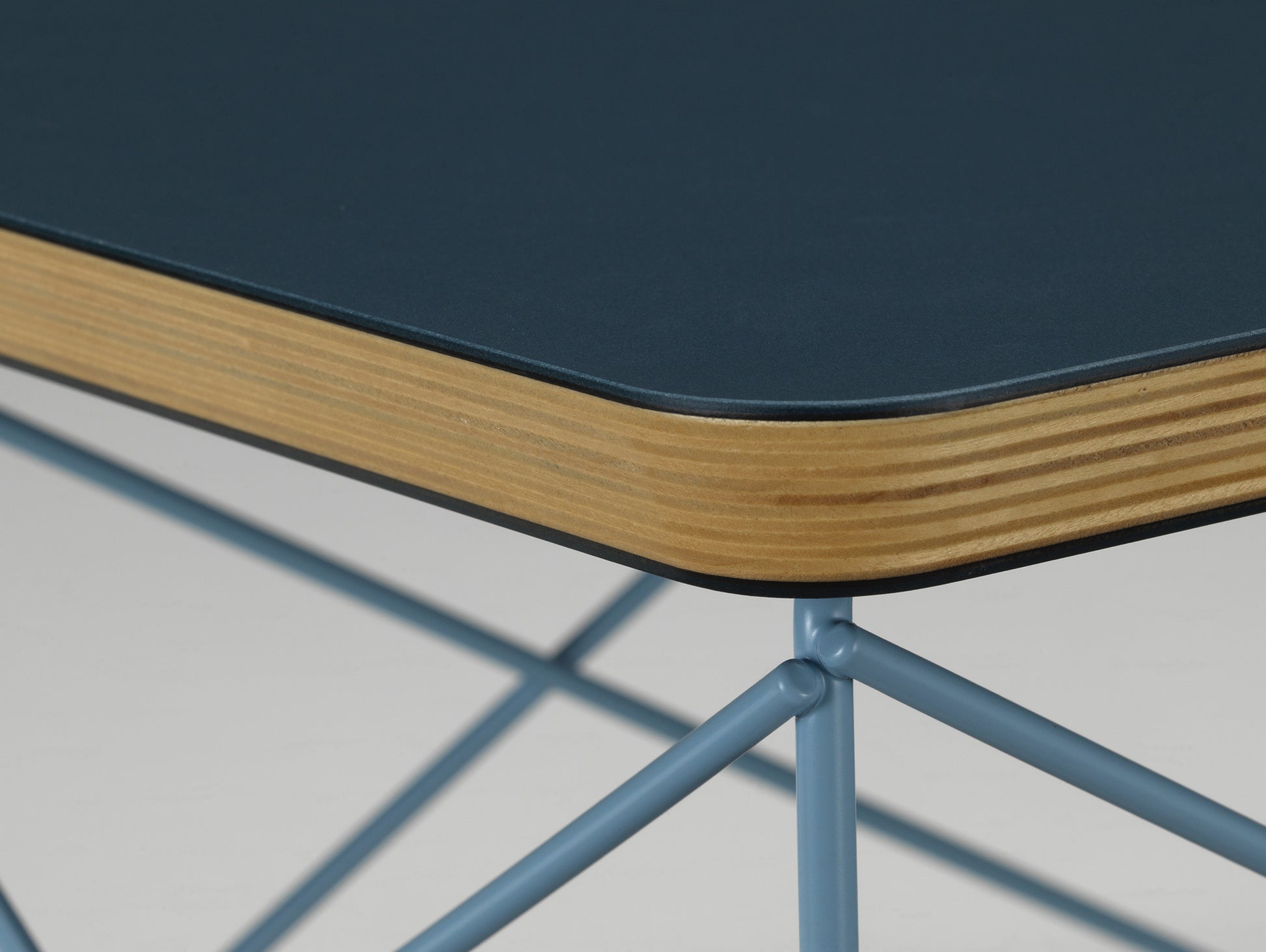 Eames Occasional Table LTR by Vitra - Smoke Blue Linoleum / Sky Blue Steel
