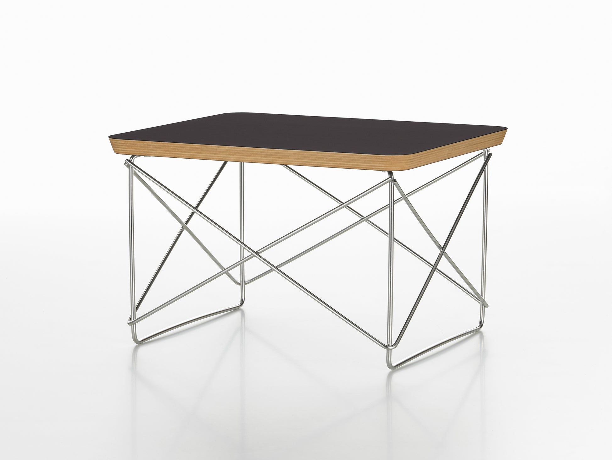 Eames Occasional Table LTR by Vitra - Black HPL / Stainless Steel Base