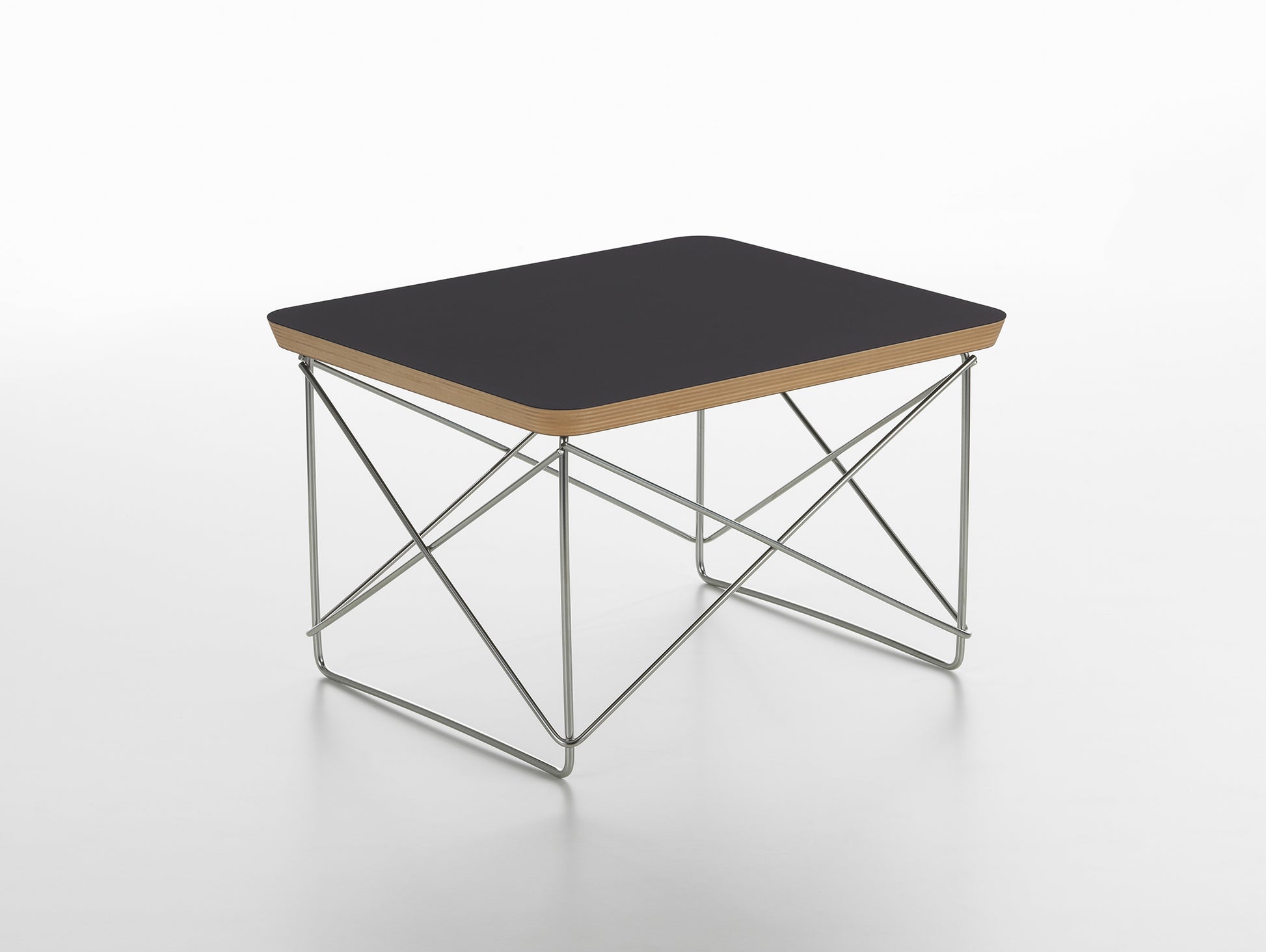 Eames Occasional Table LTR by Vitra - Black HPL / Stainless Steel Base