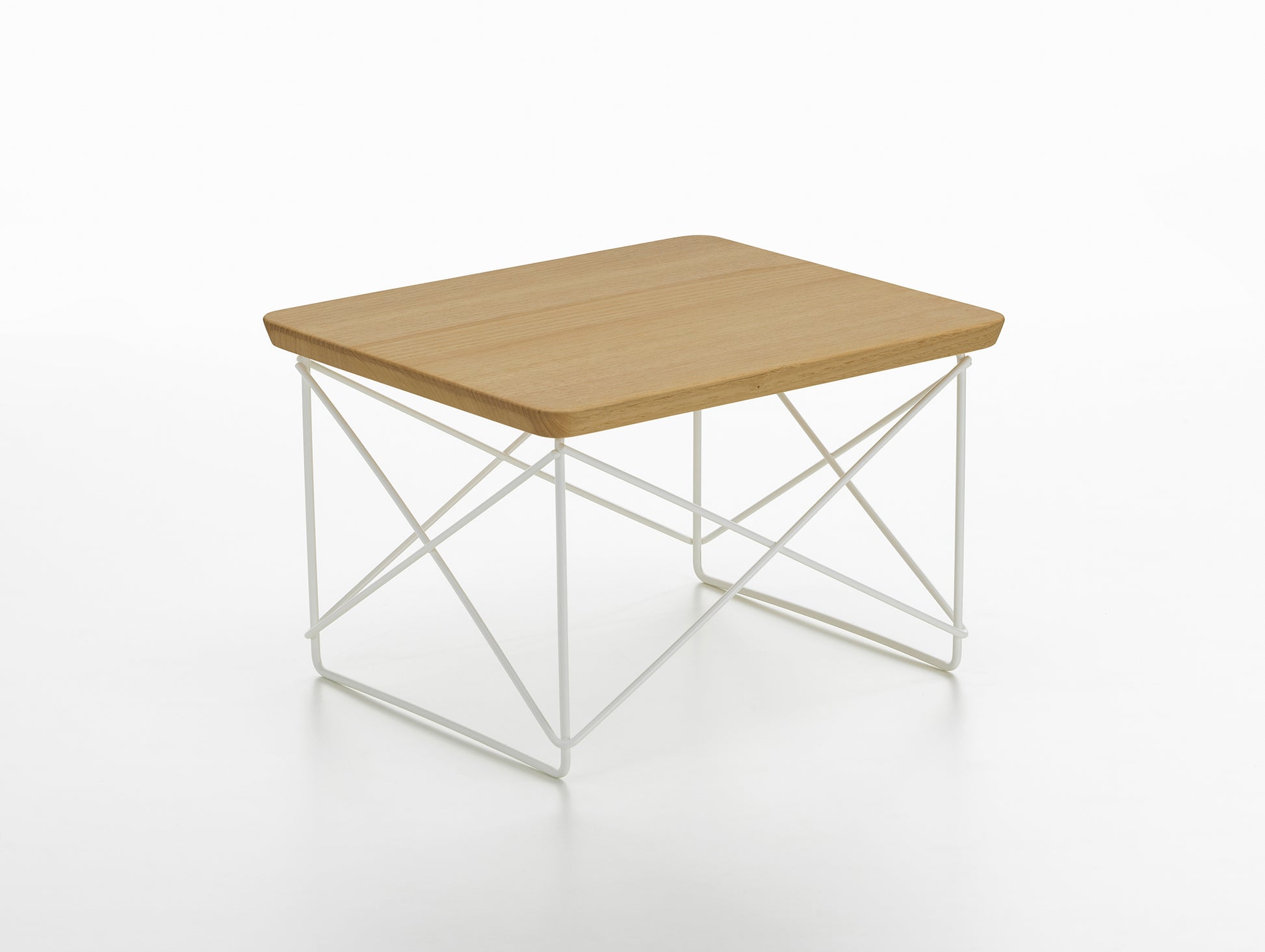 Eames Occasional Table LTR by Vitra - Oiled Chestnut / White Steel Base