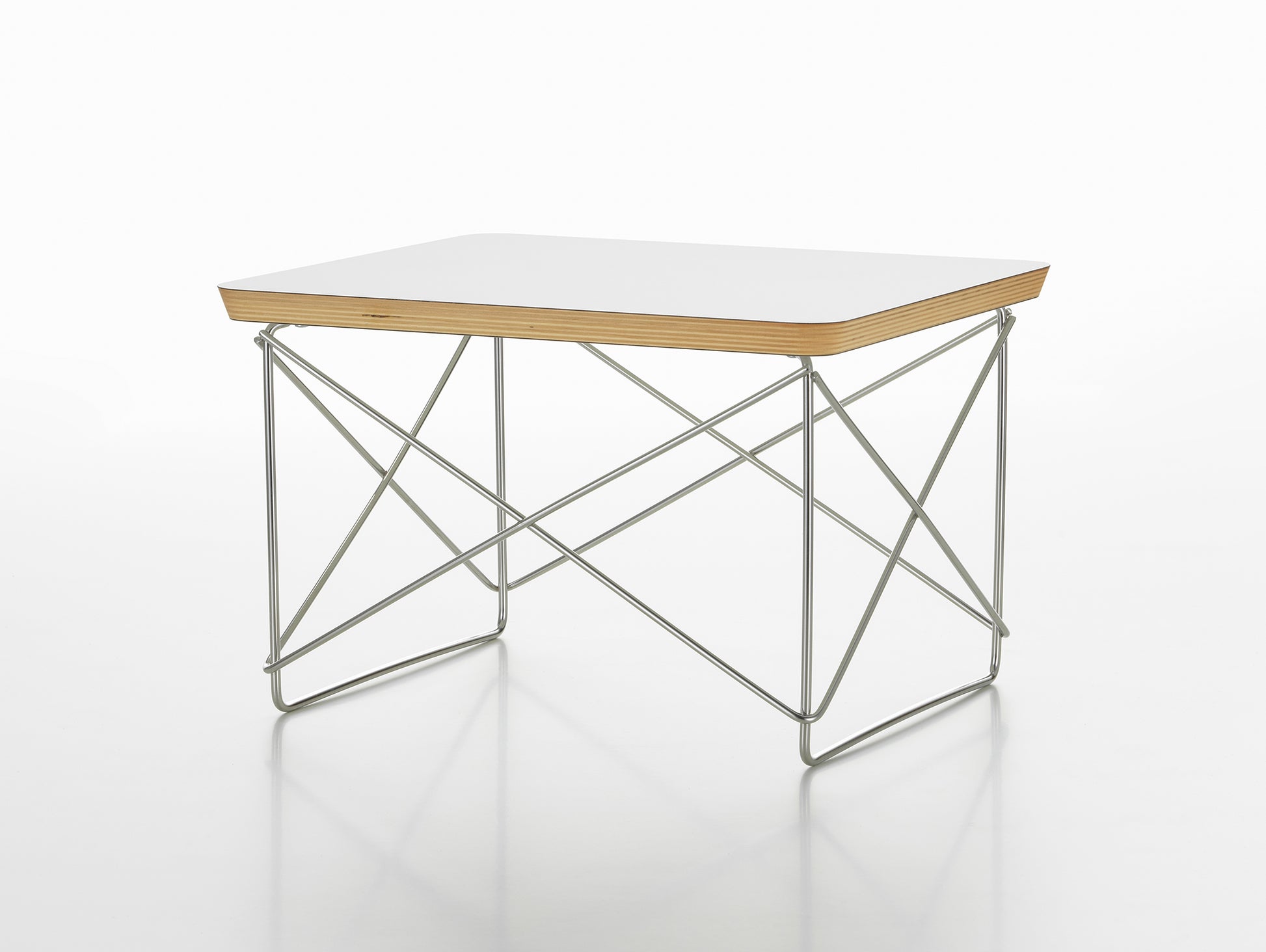 Eames Occasional Table LTR by Vitra - White HPL / Stainless Steel Base