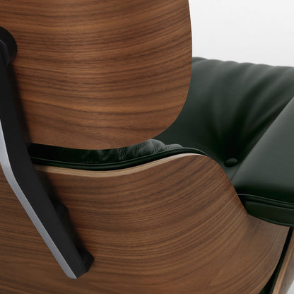 Eames Lounge Chair by Vitra - Lacquered Walnut / Jade Premium Leather