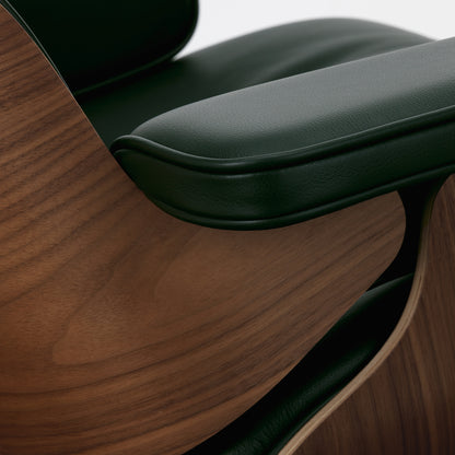 Eames Lounge Chair by Vitra - Lacquered Walnut / Jade Premium Leather