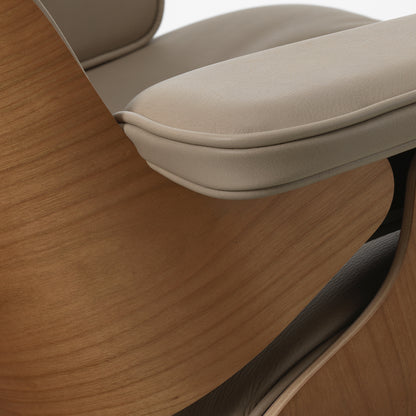 Eames Lounge Chair by Vitra - European Cherry / Dark Sand Premium Leather