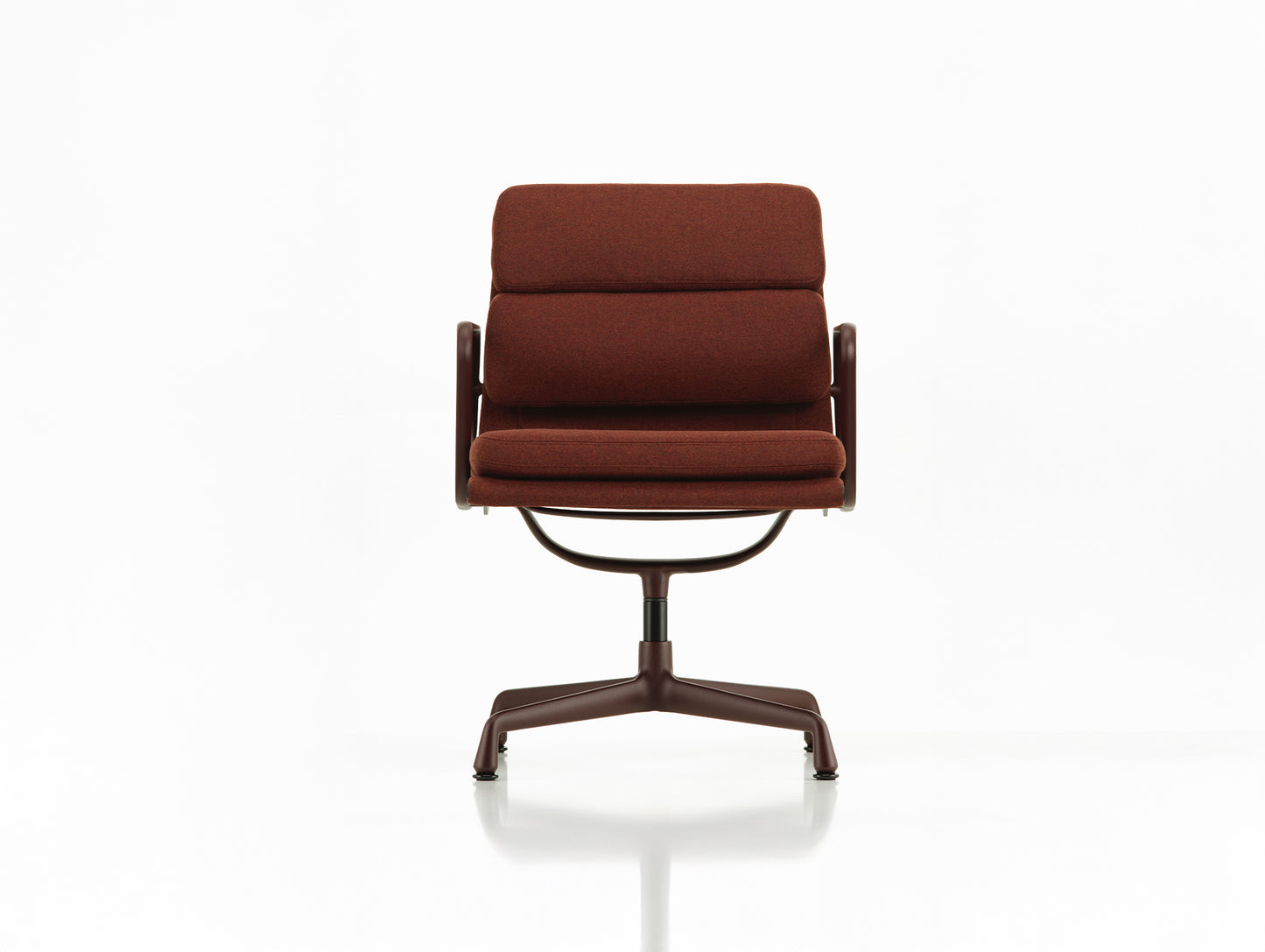 Soft Pad Conference Chair EA 208 by Vitra - Dark Bordeaux Powder-Coated Aluminium / Cosy 2 Chestnut (F80)