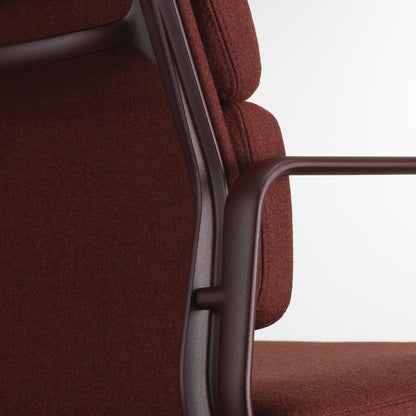 Soft Pad Conference Chair EA 208 by Vitra - Dark Bordeaux Powder-Coated Aluminium / Cosy 2 Chestnut (F80)